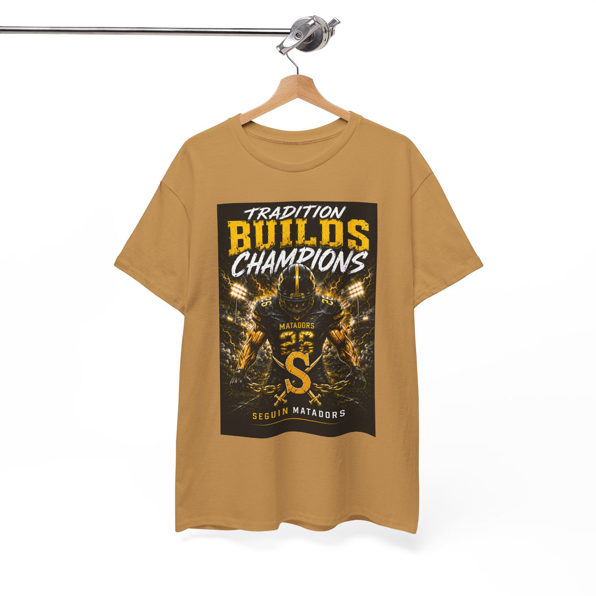 Tradition Builds Champions Football T‑Shirt — Senior Matadors Team Tee