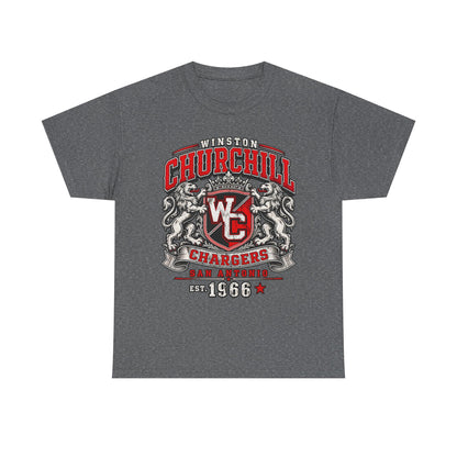 Churchill Chargers Vintage Crest T-Shirt — Winston Churchill 1966 School Spirit Tee