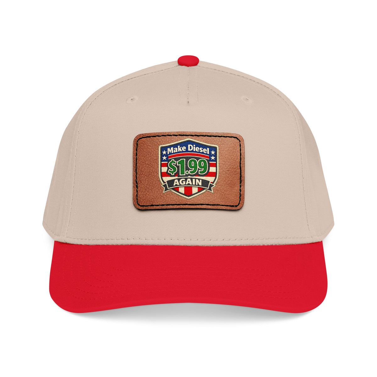 Diesel Mid Profile Baseball Cap with Leather Patch (Rectangle)