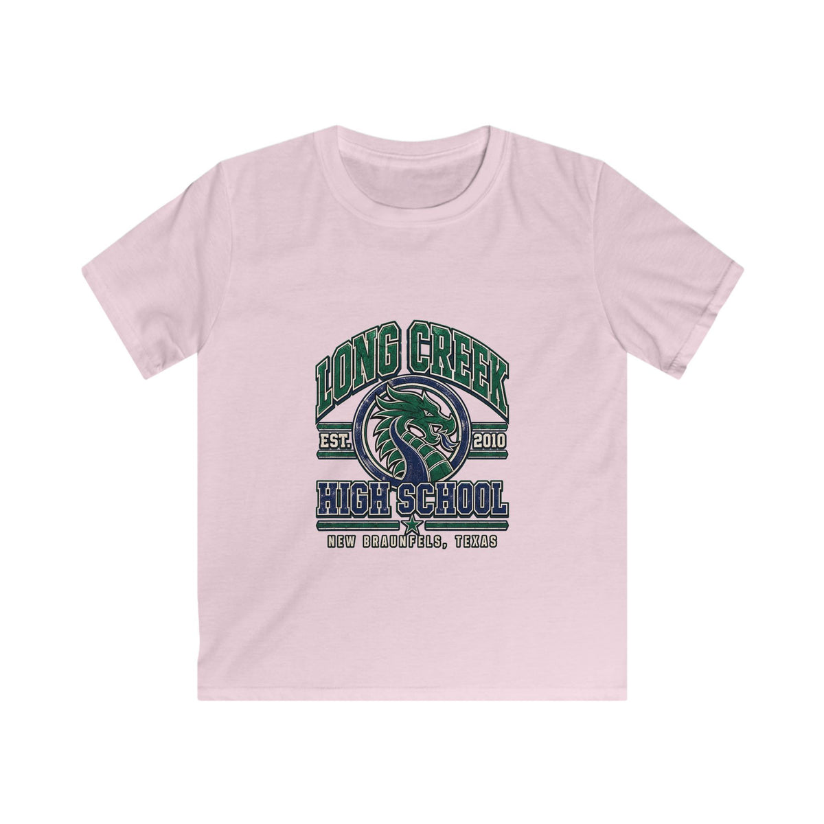 Long Creek High School Kids Tee – Dragon Mascot School Spirit Shirt