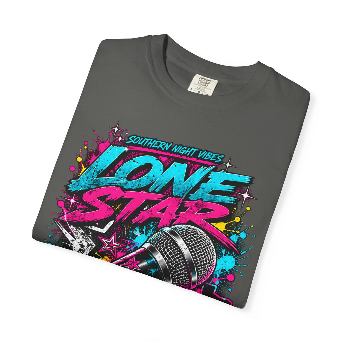 Lone Star Flow Microphone T-Shirt — Gonzales, Texas Retro Rap Tee