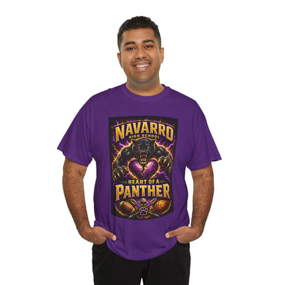 Panther Football Tee — "Navarro Heart of a Panther" High School Mascot Shirt