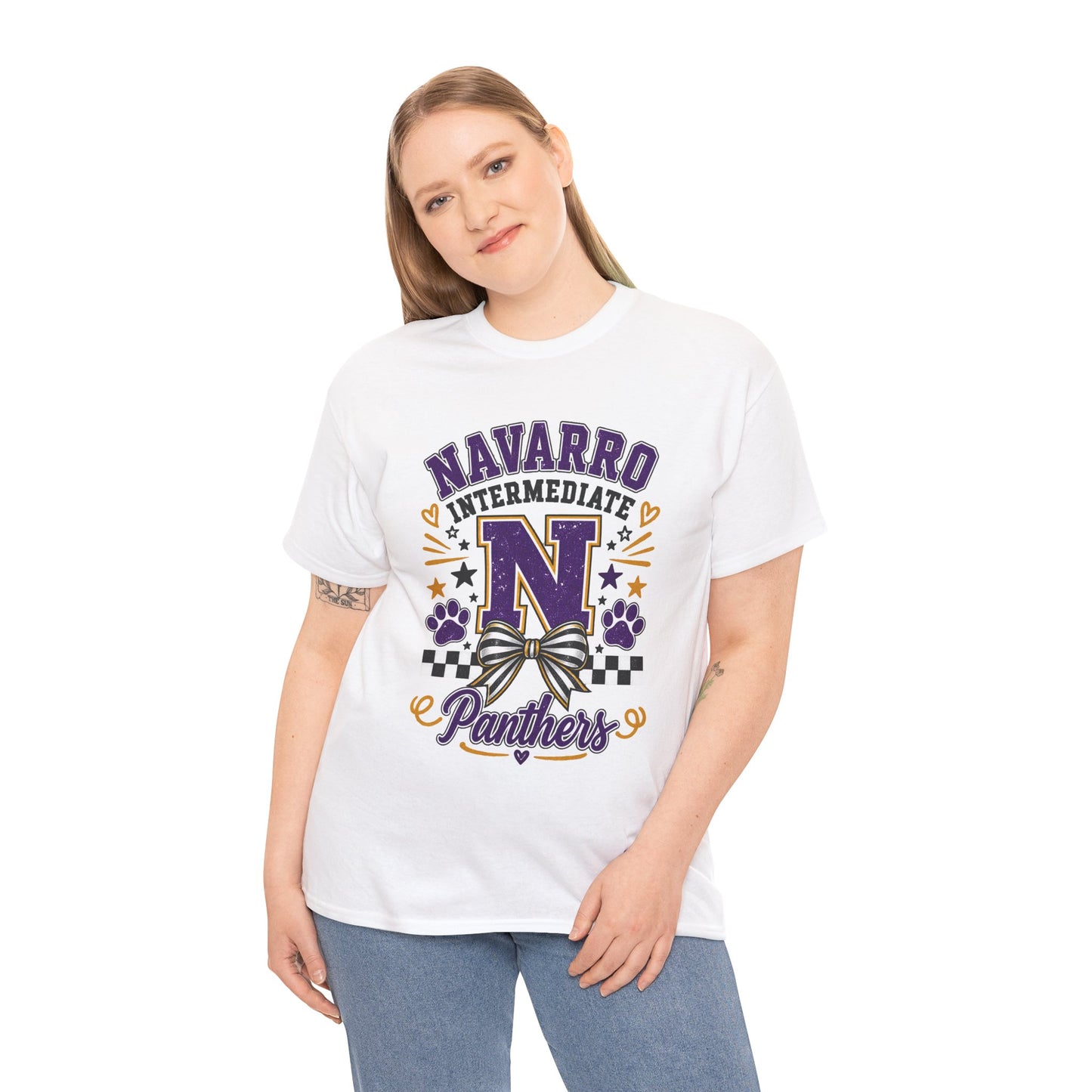 Navarro Intermediate Panthers T-Shirt — School Spirit Tee with 'N' Logo & Paw Prints