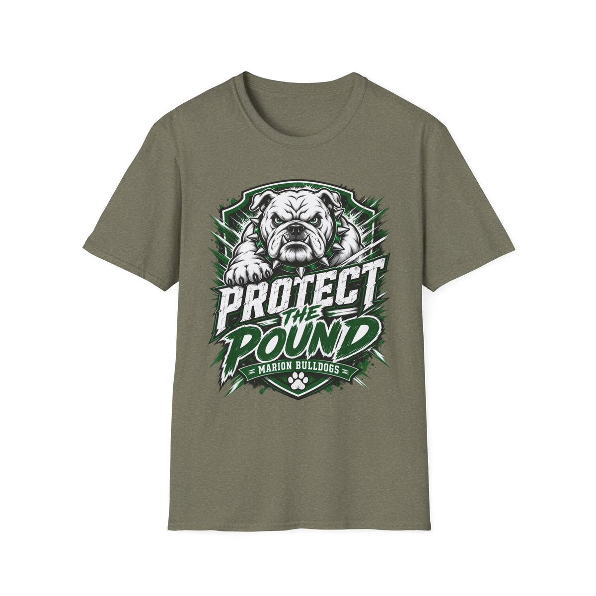 Protect the Pound Bulldog T-Shirt — Fierce Mascot Tee for Fans & Players