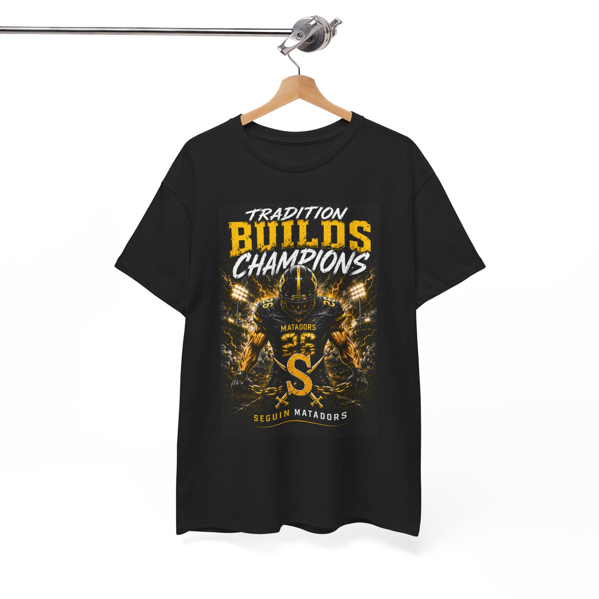 Tradition Builds Champions Football T‑Shirt — Senior Matadors Team Tee