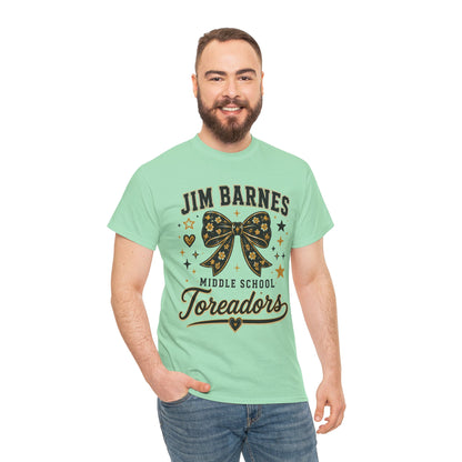T-Shirt — Jim Barnes Middle School Toreadors Cheer Bow Design