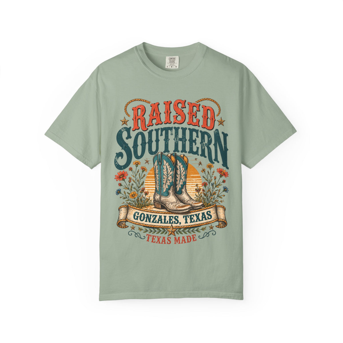 Raised Southern T-Shirt — Gonzales, Texas Retro Western Tee