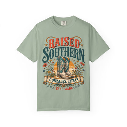 Raised Southern T-Shirt — Gonzales, Texas Retro Western Tee