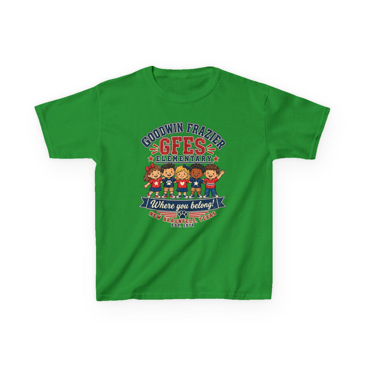 Kids T‑Shirt — "Goodwin Frazier G FES Elementary: Where You Belong" School Pride Tee