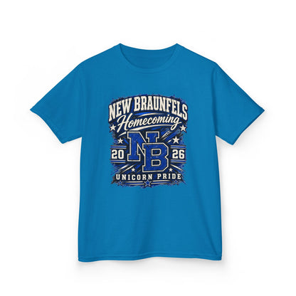 New Braunfels Homecoming 2026 Kids T‑Shirt — NB Unicorn Pride School Spirit Tee