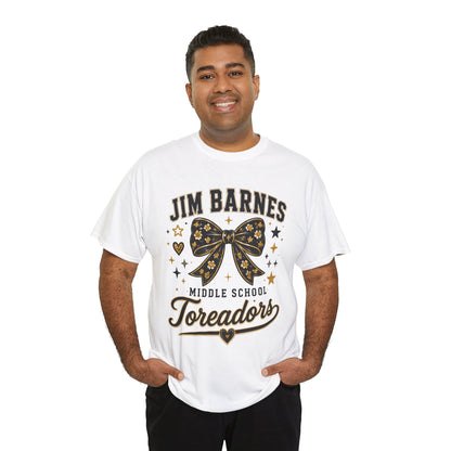 T-Shirt — Jim Barnes Middle School Toreadors Cheer Bow Design
