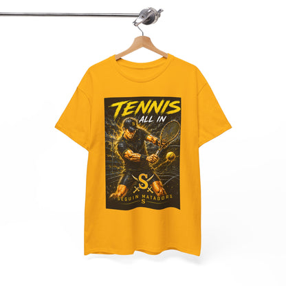 Tennis All In Graphic Tee — Vintage Tennis Player Poster Shirt