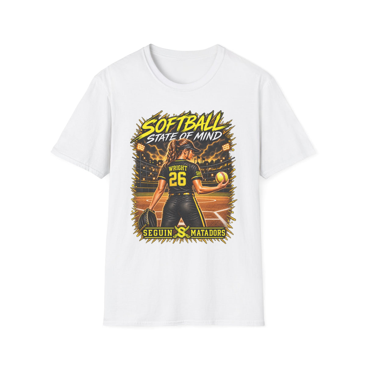 Custom Seguin Matador Softball Player Tee | Personalized Name & Jersey Number