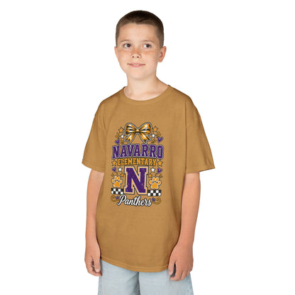 Kids Navarro Elementary Panthers T‑Shirt — Purple & Gold School Spirit Tee