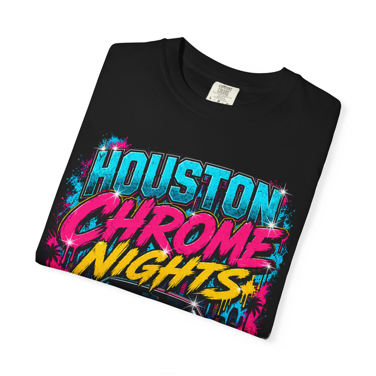 Houston Chrome Nights T-Shirt — Texas Night Ride Classic Car Tee