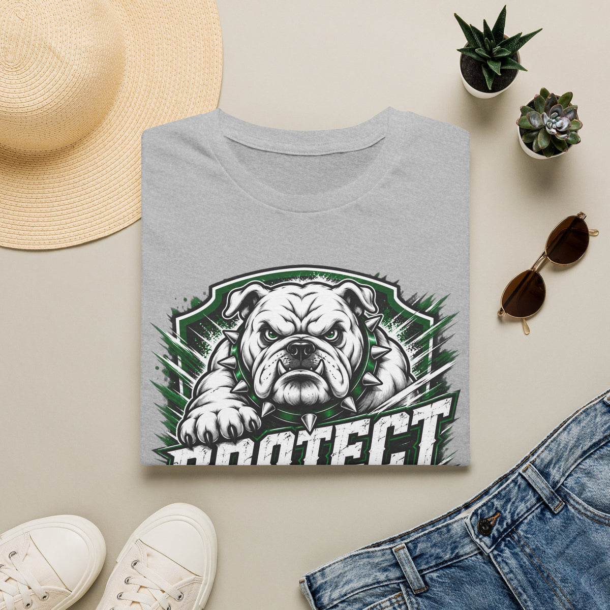 Protect the Pound Bulldog T-Shirt — Fierce Mascot Tee for Fans & Players