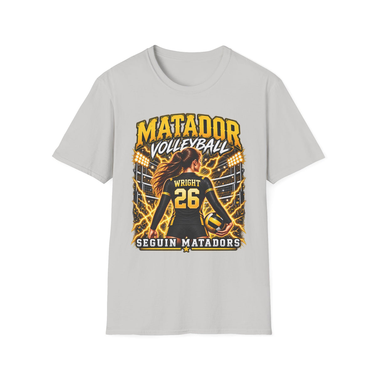 Custom Seguin Matador Volleyball Player Tee | Personalized Name & Jersey Number