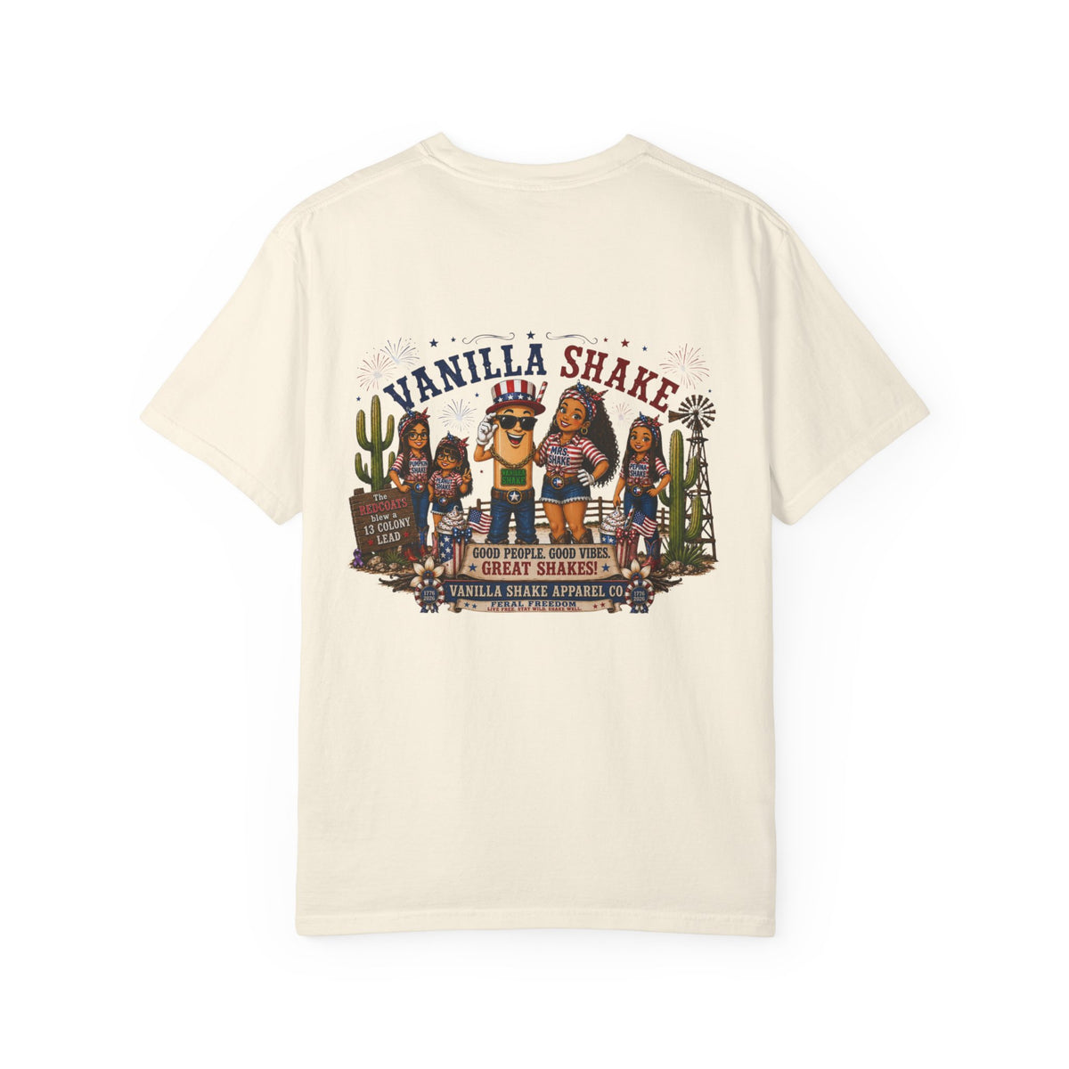 Family Shakes 4th of July-Unisex Garment-Dyed T-shirt