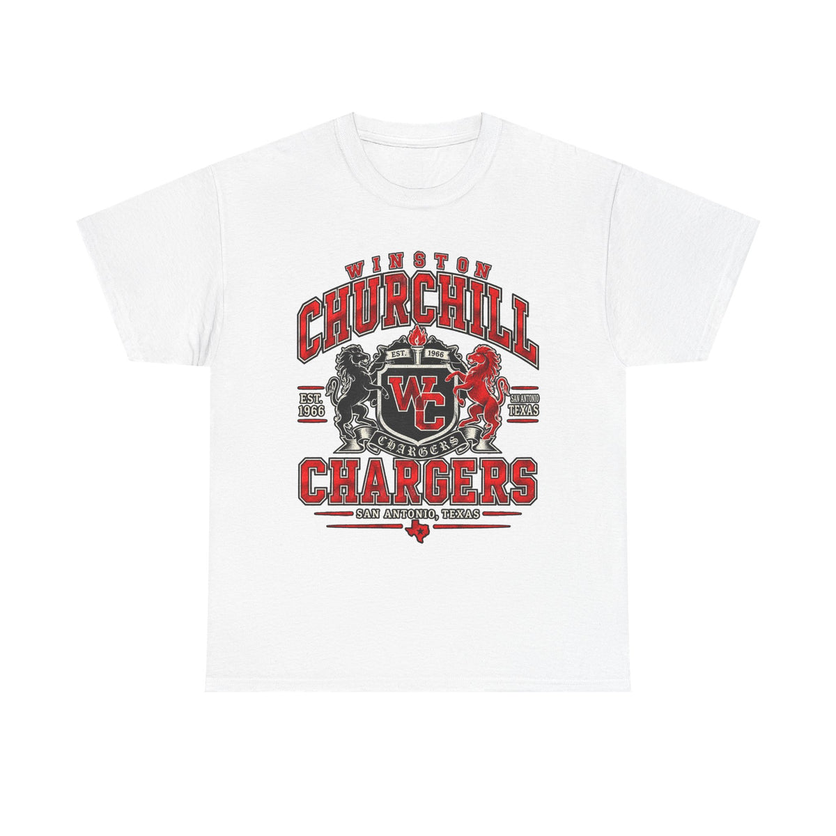 Churchill Chargers School Spirit T-Shirt — WC Logo & Mascot Tee