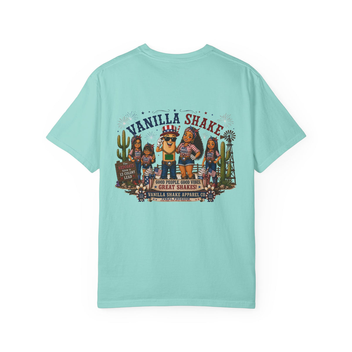 Family Shakes 4th of July-Unisex Garment-Dyed T-shirt