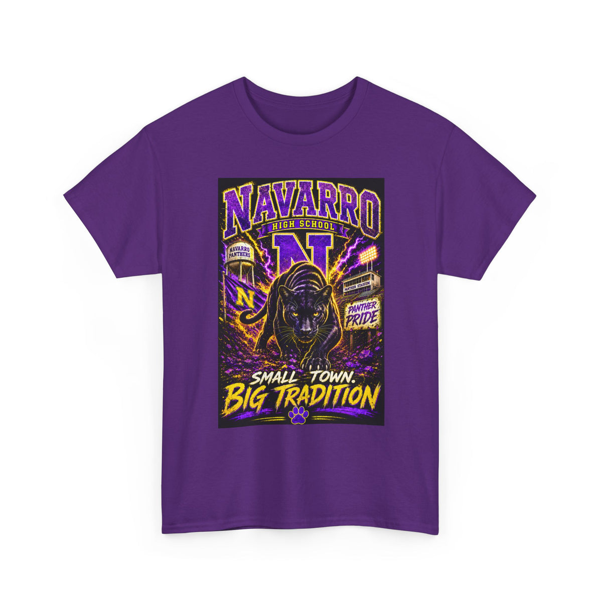 T-Shirt — Navarro “Small Town, Big Tradition” Vintage Football Pride Tee