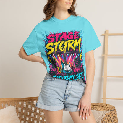 Stage Storm Rock Band T-Shirt — "Stage Storm" Guitar Concert Graphic Tee