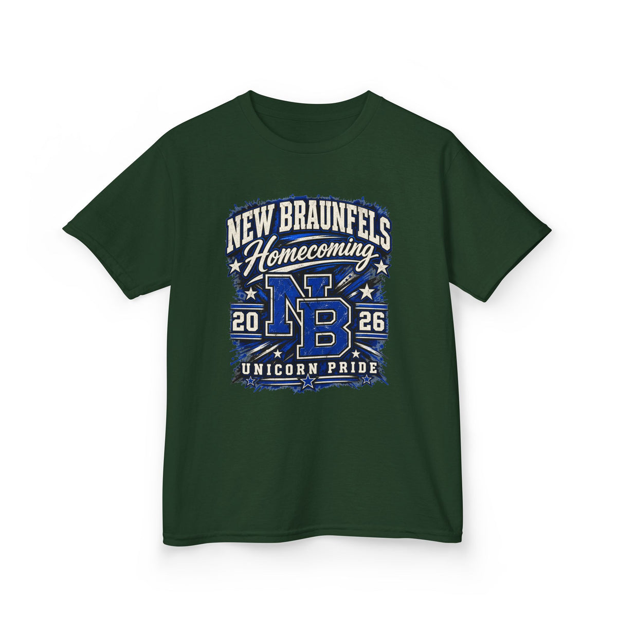 New Braunfels Homecoming 2026 Kids T‑Shirt — NB Unicorn Pride School Spirit Tee