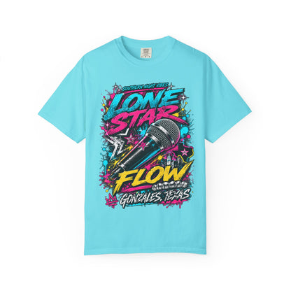 Lone Star Flow Microphone T-Shirt — Gonzales, Texas Retro Rap Tee