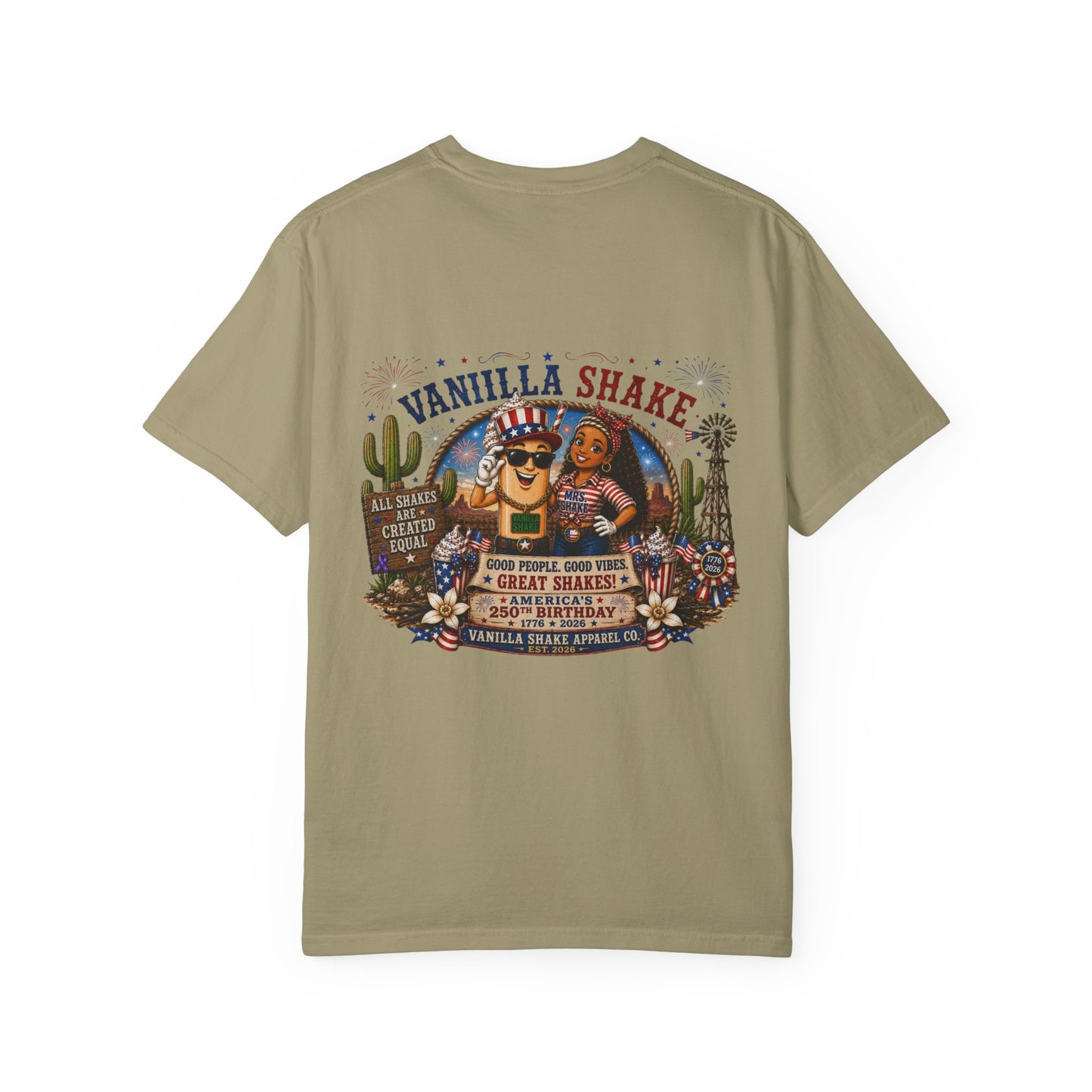 Mr. & Mrs. Shake 4th of July Unisex Garment-Dyed T-shirt