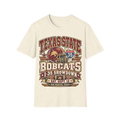 Texas State Bobcats Football T‑Shirt – I‑35 Showdown Game Day Tee