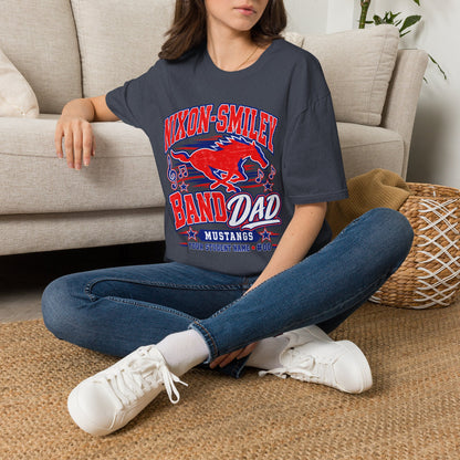Nixon-Smiley Mustangs Band T-Shirt — Vintage Red Mustang Music Design