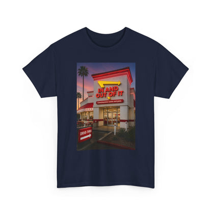 Retro Diner Photo T‑Shirt – 'A Hand Out Of It' Vintage Neon Tee