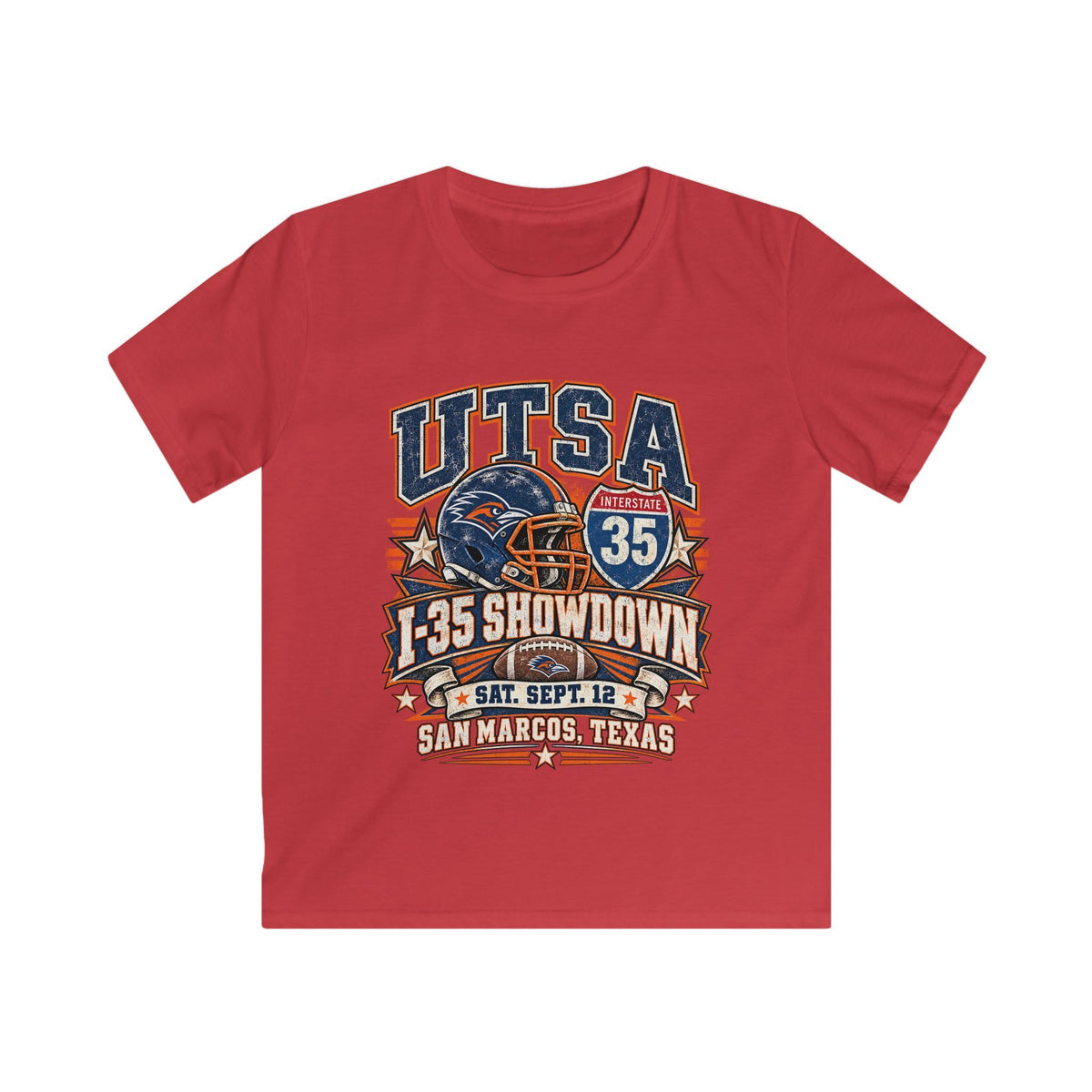 UTSA I‑35 Showdown Kids T‑Shirt — San Marcos Football Game Tee