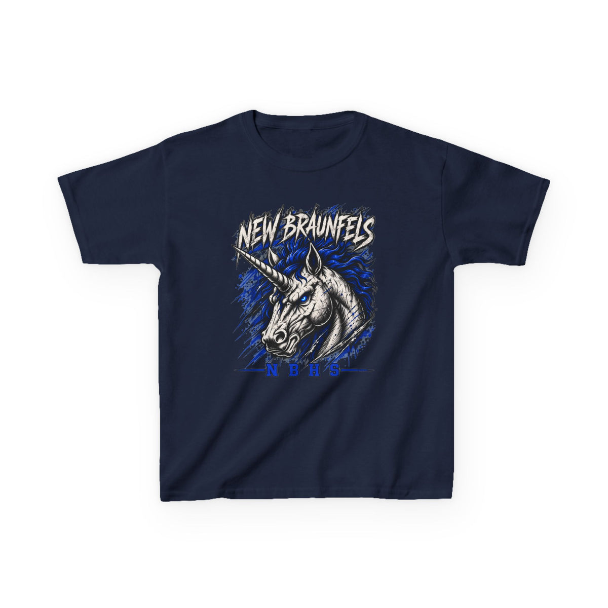 New Braunfels Unicorn Kids T‑Shirt — Blue Graphic Tee for Children