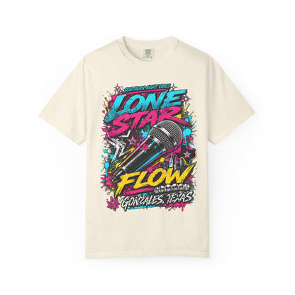 Lone Star Flow Microphone T-Shirt — Gonzales, Texas Retro Rap Tee