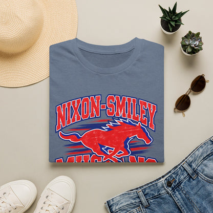 Mustang Mom T‑Shirt — Nixon‑Smiley School Spirit Tee (Customizable Student Name)