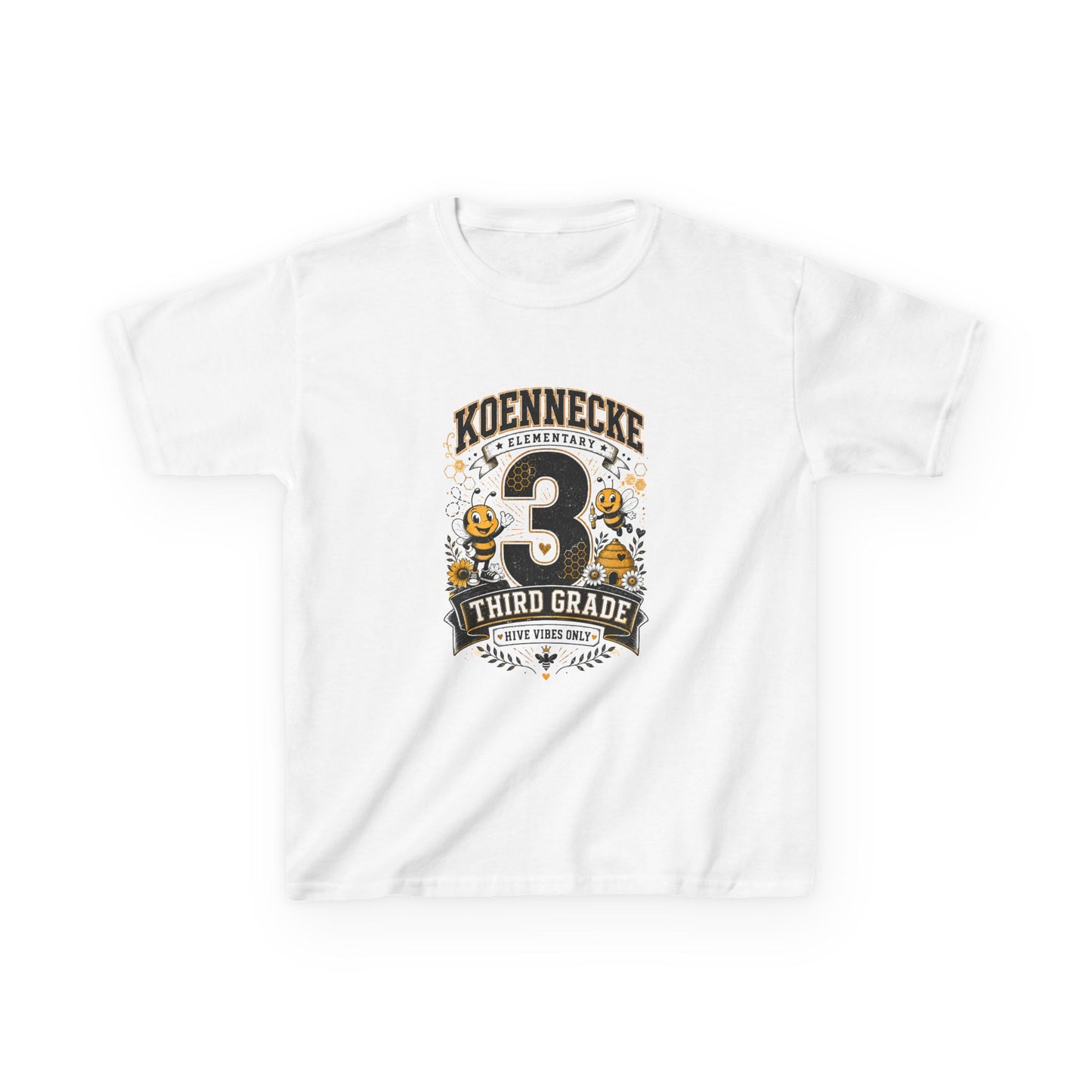Third Grade Kids T‑Shirt — Personalized 'Koennecke 3' Back to School Tee