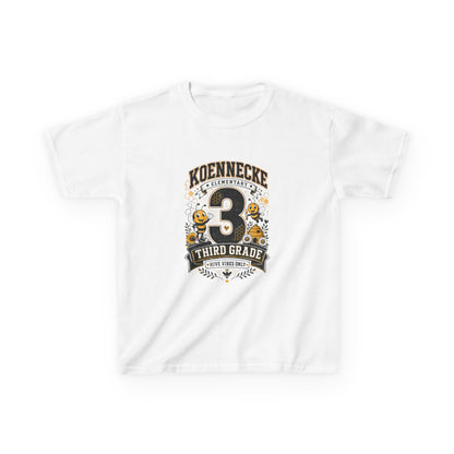 Third Grade Kids T‑Shirt — Personalized 'Koennecke 3' Back to School Tee