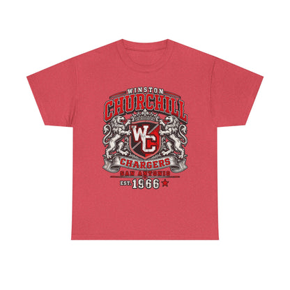 Churchill Chargers Vintage Crest T-Shirt — Winston Churchill 1966 School Spirit Tee