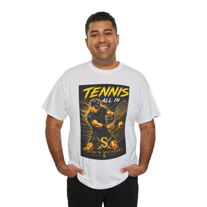 Tennis All In Graphic Tee — Vintage Tennis Player Poster Shirt