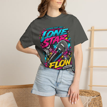 Lone Star Flow Microphone T-Shirt — Gonzales, Texas Retro Rap Tee