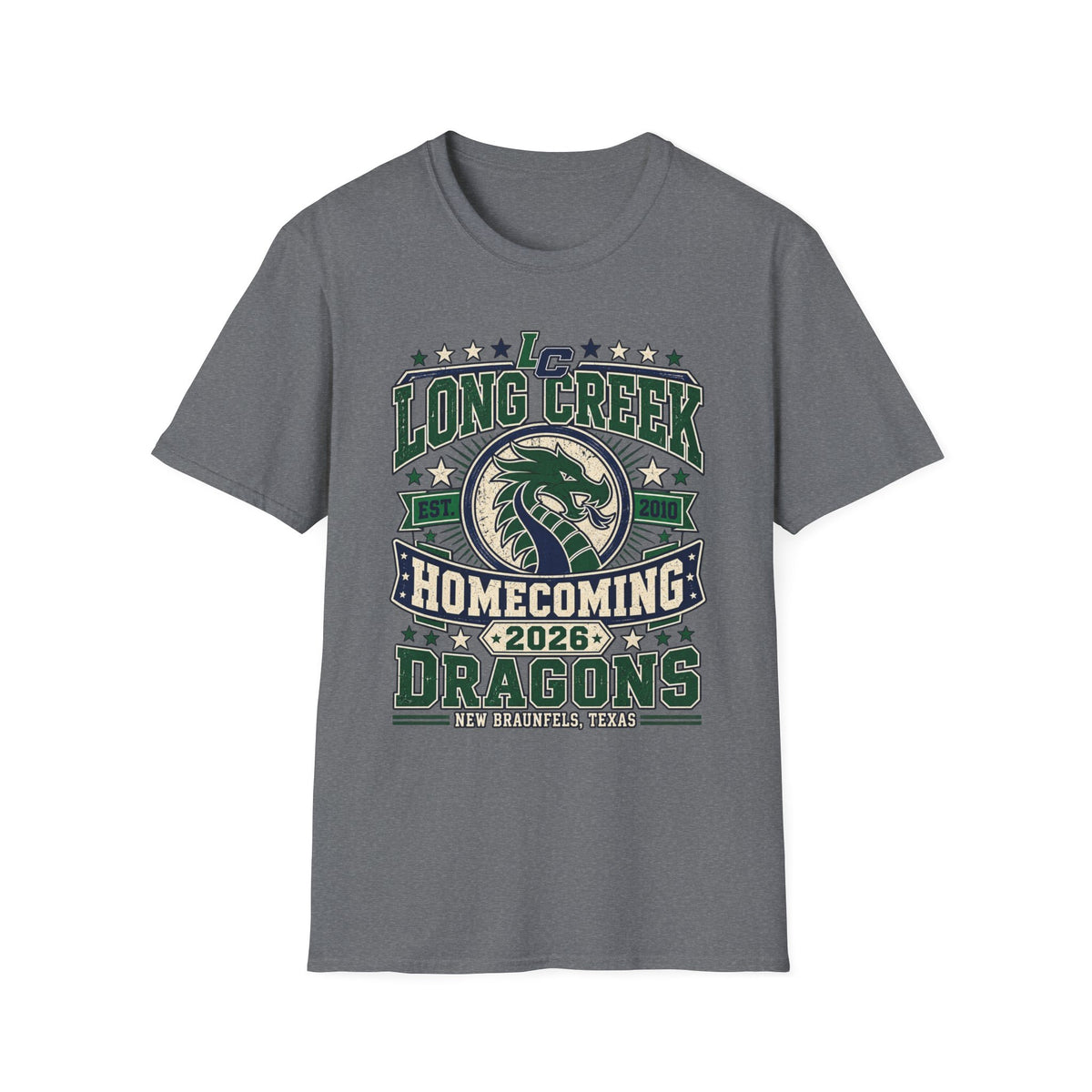 Long Creek Dragons Homecoming T-Shirt — School Spirit Tee (Est. 2020)