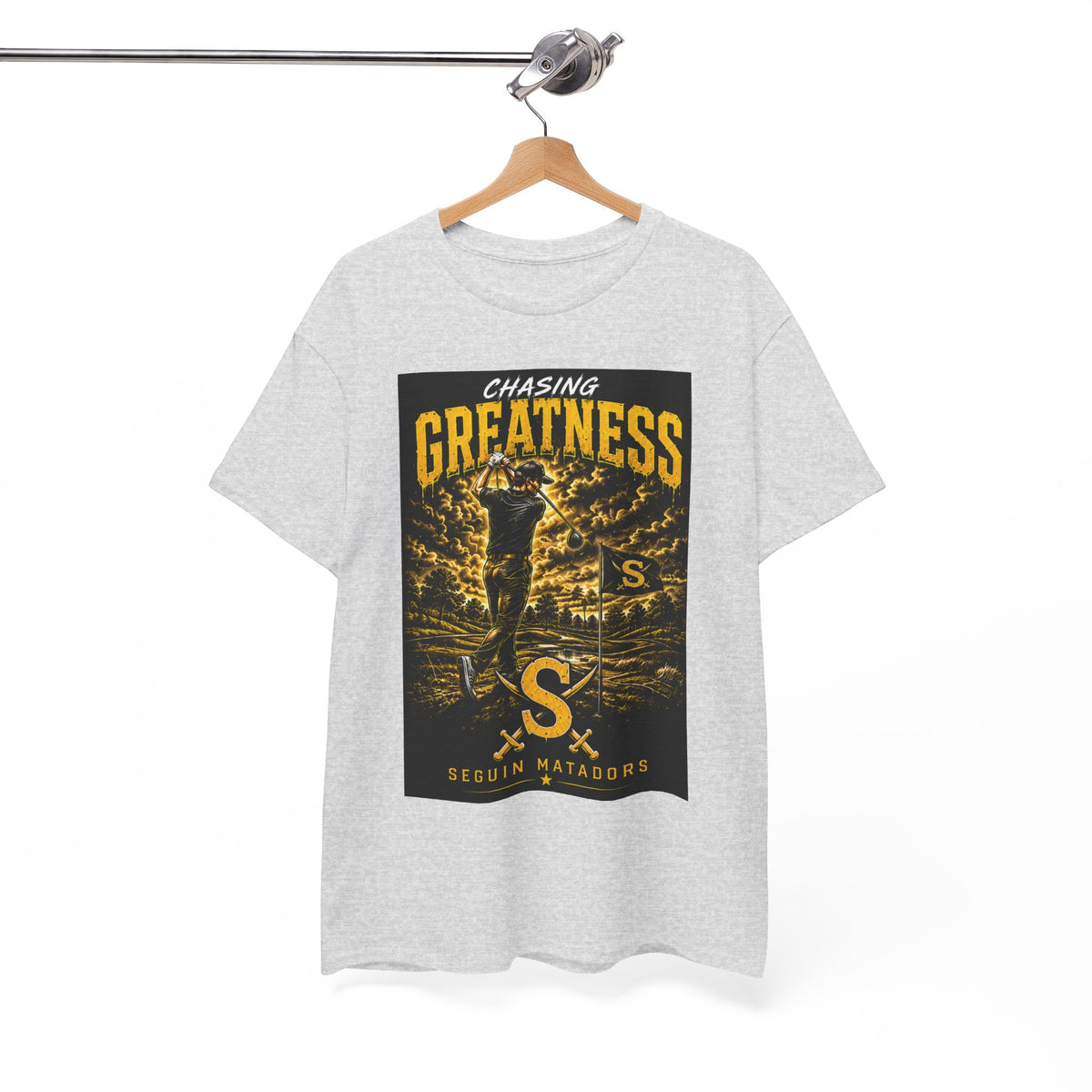 Chasing Greatness Tee — Seguin Matadors Baseball Graphic Shirt