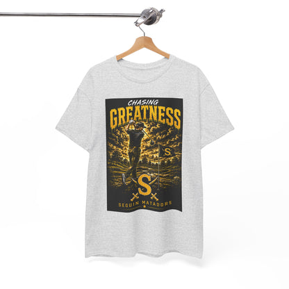 Chasing Greatness Tee — Seguin Matadors Baseball Graphic Shirt