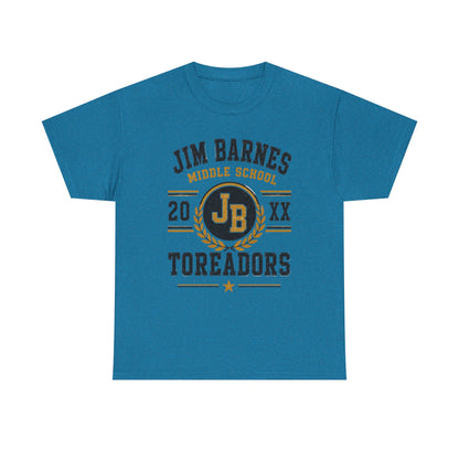 Jim Barnes Middle School Toreadors T-Shirt — School Spirit Tee with JB Crest