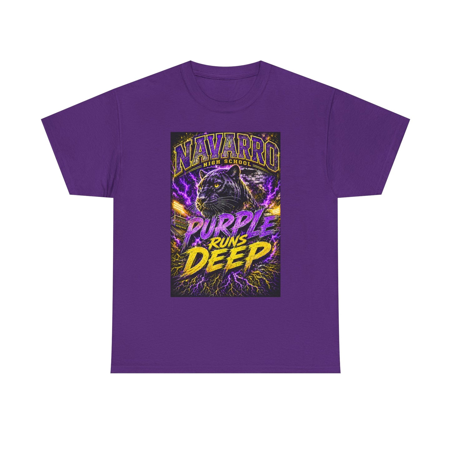 Purple Runs Deep Panther T-Shirt — Navarro School Spirit Tee
