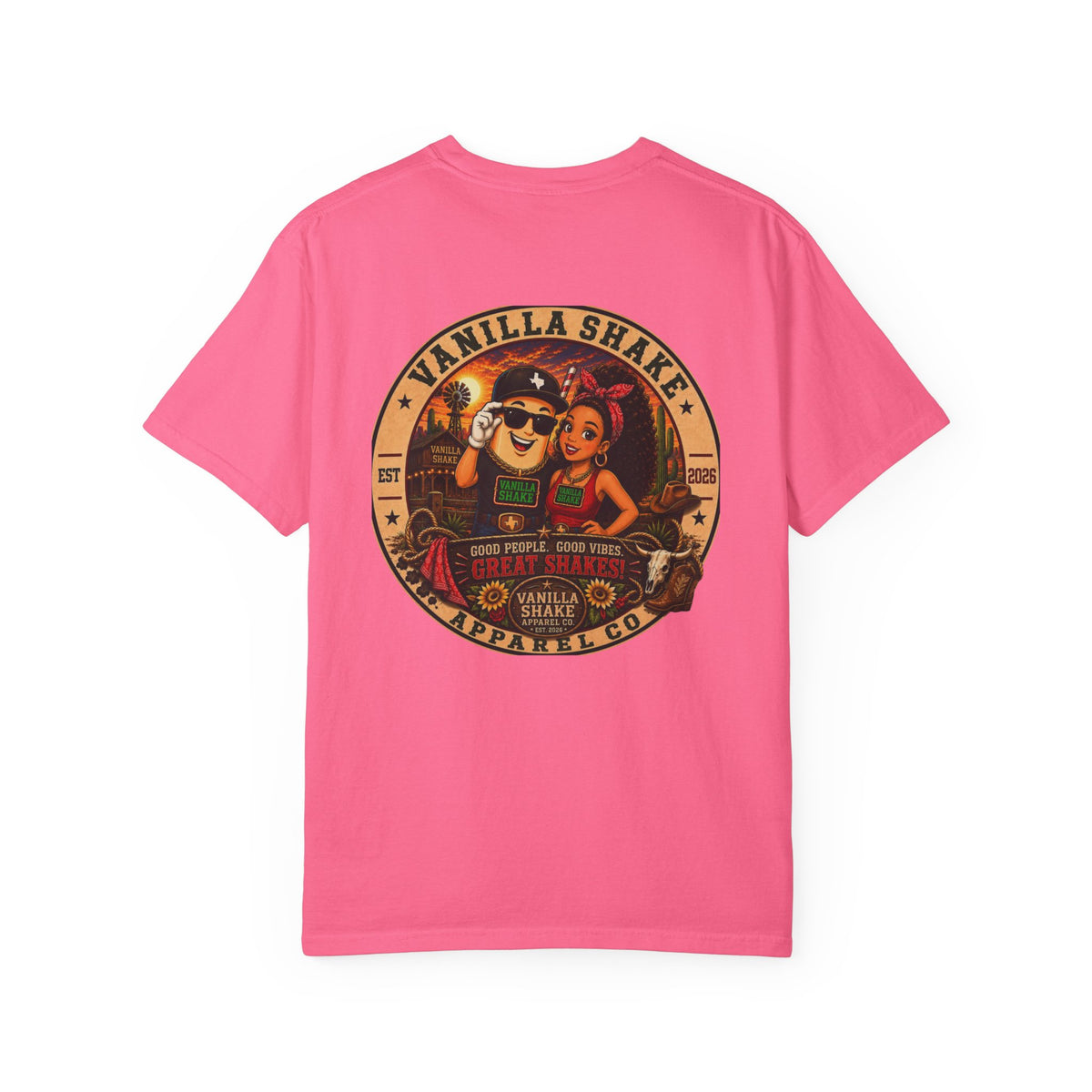 Mr. & Mrs. Shake Logo Unisex Garment-Dyed T-shirt