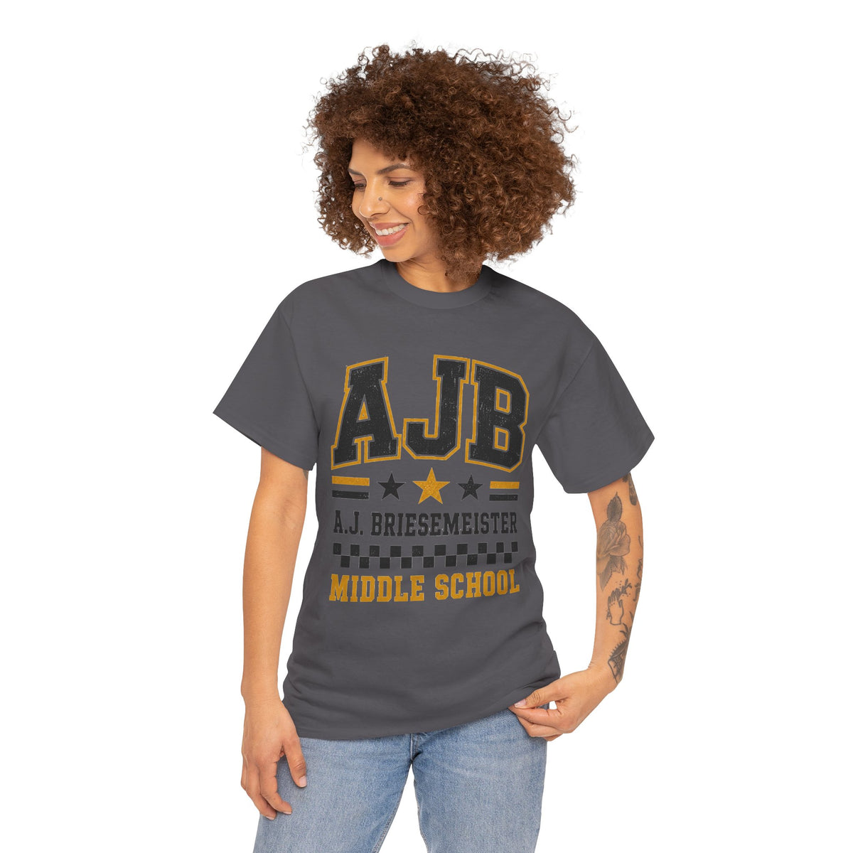 Middle School Custom Name Tee — AJB Briesemeister School Spirit Shirt