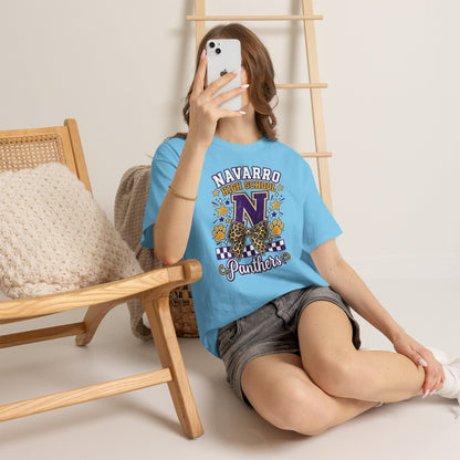Navarro Panthers High School Tee — 'N' Leopard Ribbon Paw Print Design