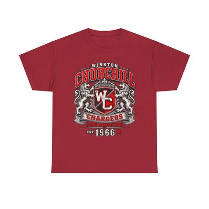 Churchill Chargers Vintage Crest T-Shirt — Winston Churchill 1966 School Spirit Tee